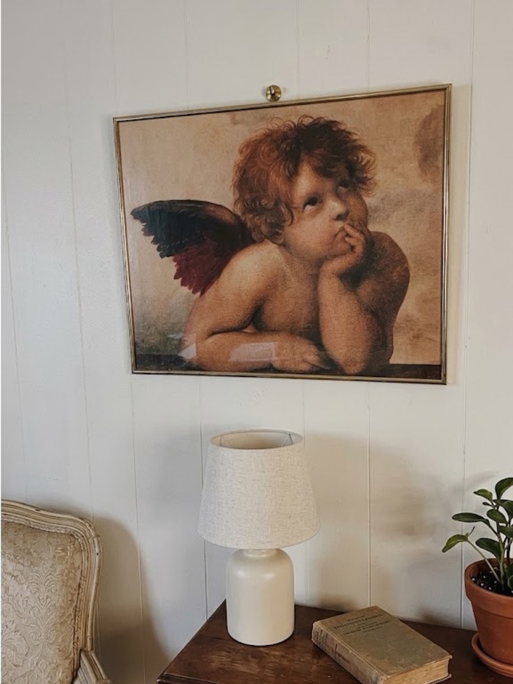 Vintage Raphael Cherub Angel Framed Art Print Wall Hanging Art Ornate Home Decor